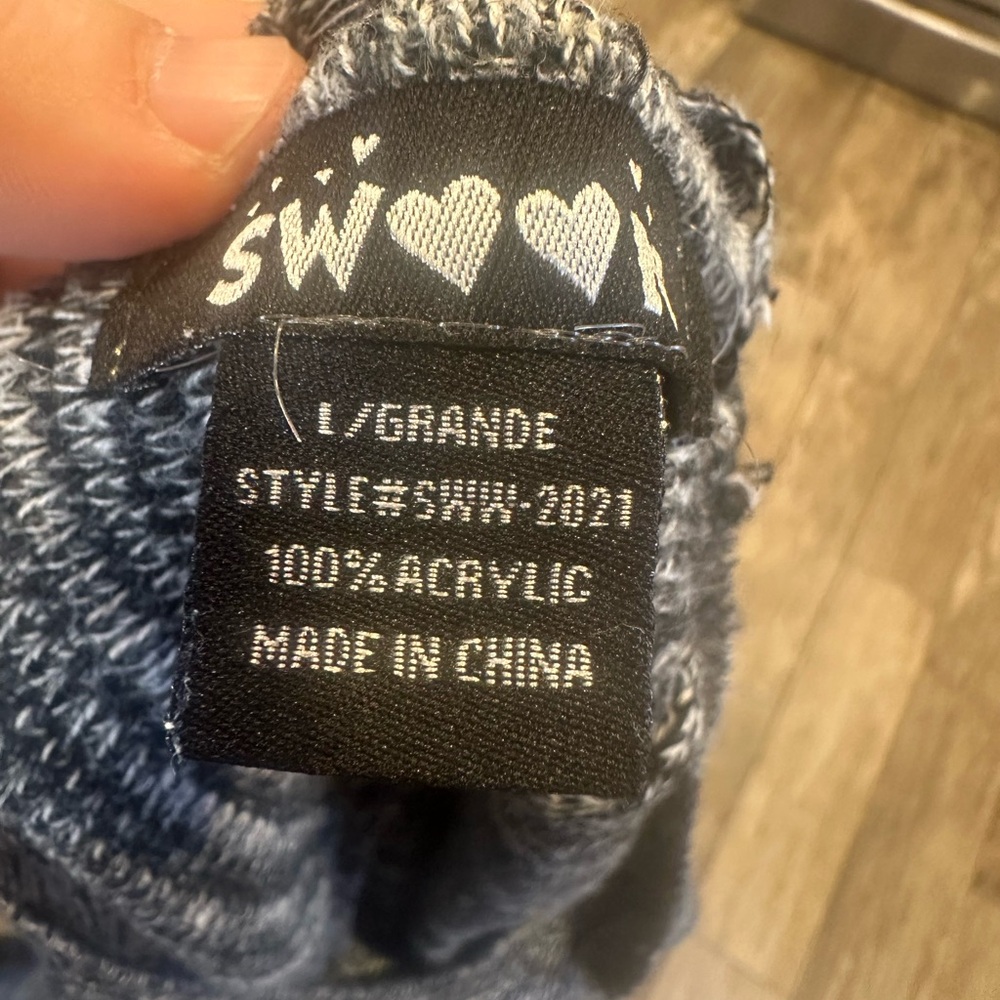 Blue and White Knit Sweater
